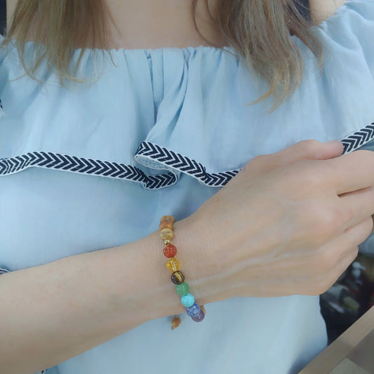 Pulsera 7 Chakras y Palo Santo 