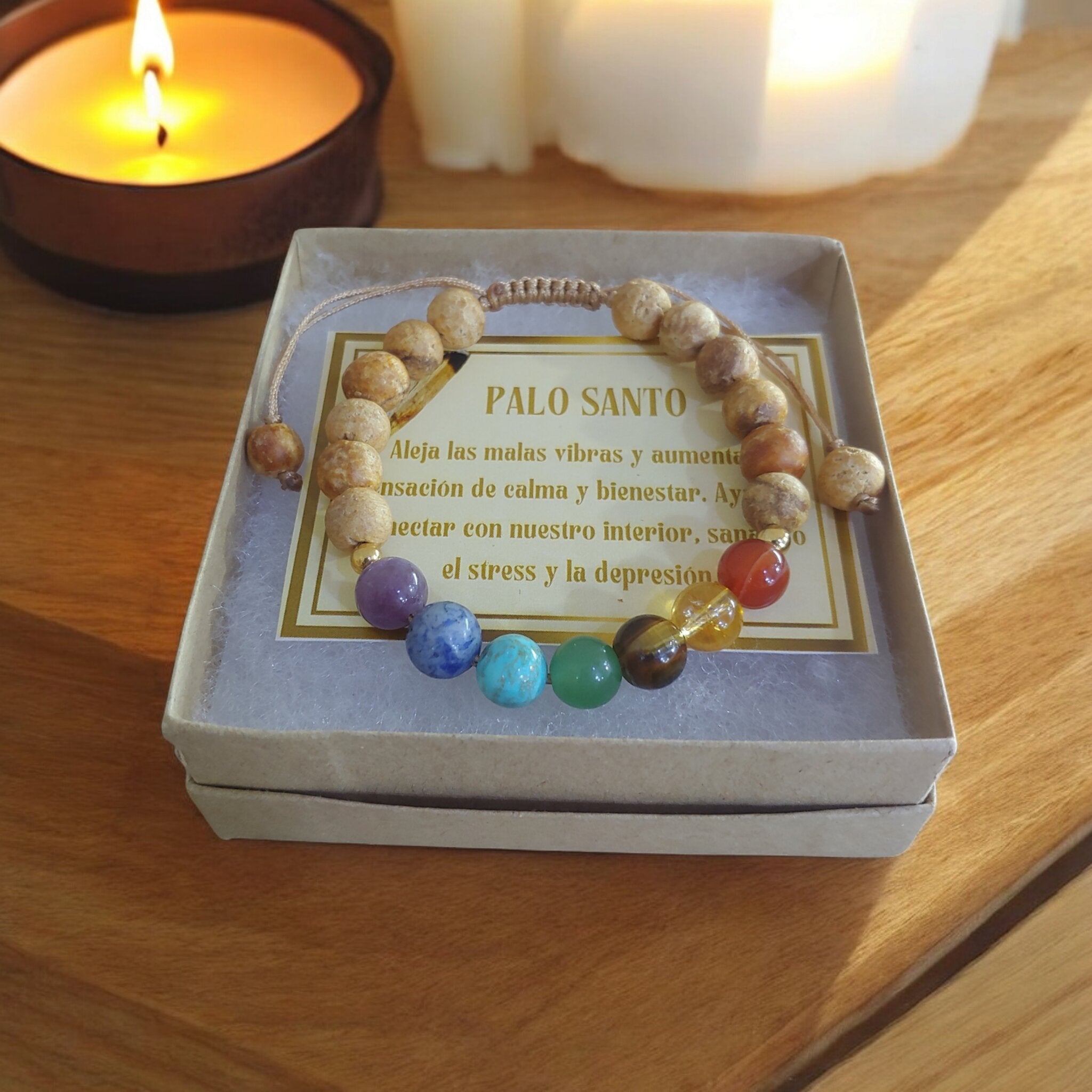 Pulsera 7 Chakras y Palo Santo 