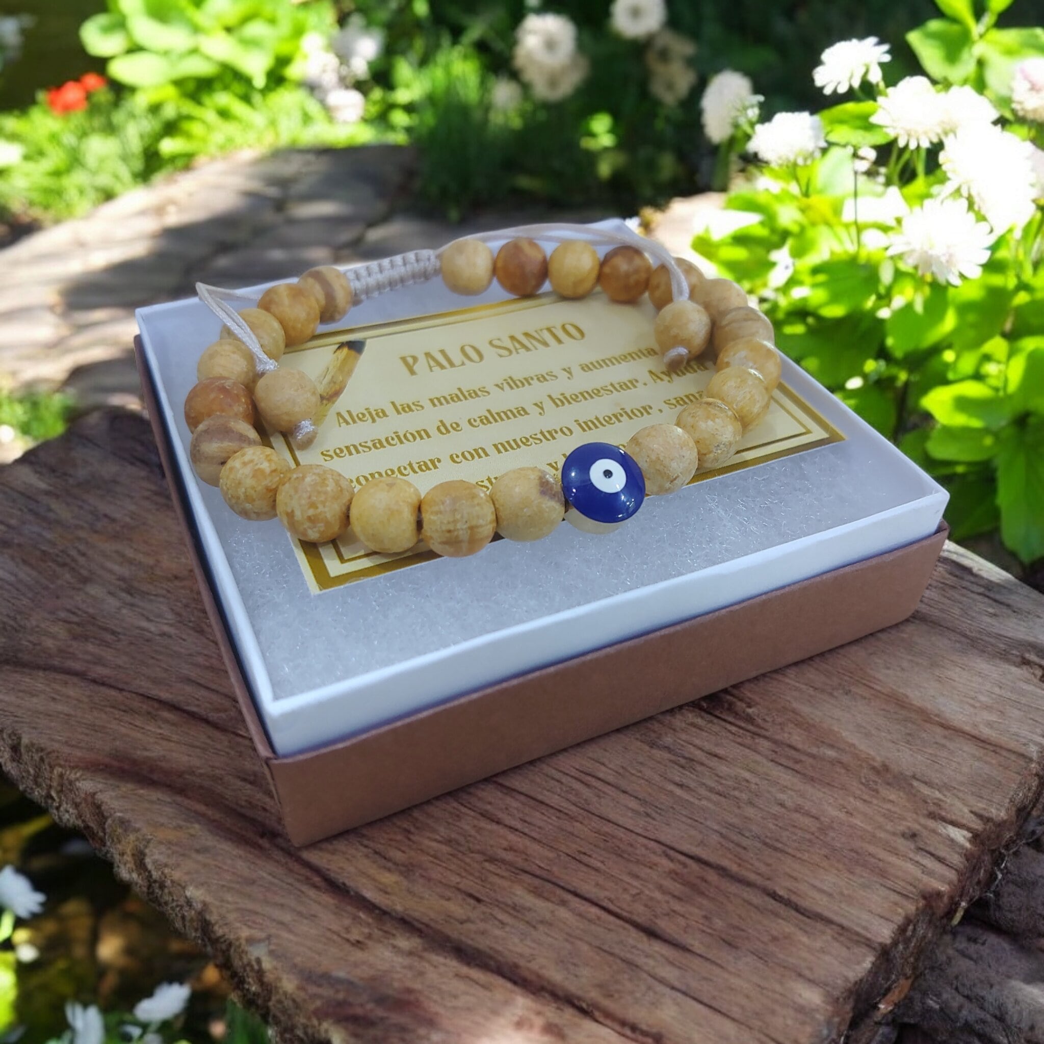 Pulsera Palo Santo y Ojo Turco azul 🧿 Aleja lo negativo y atrae lo positivo 🧿