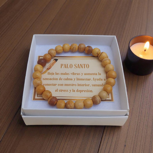 Pulsera Palo Santo Aromática  - Protección y energía positiva