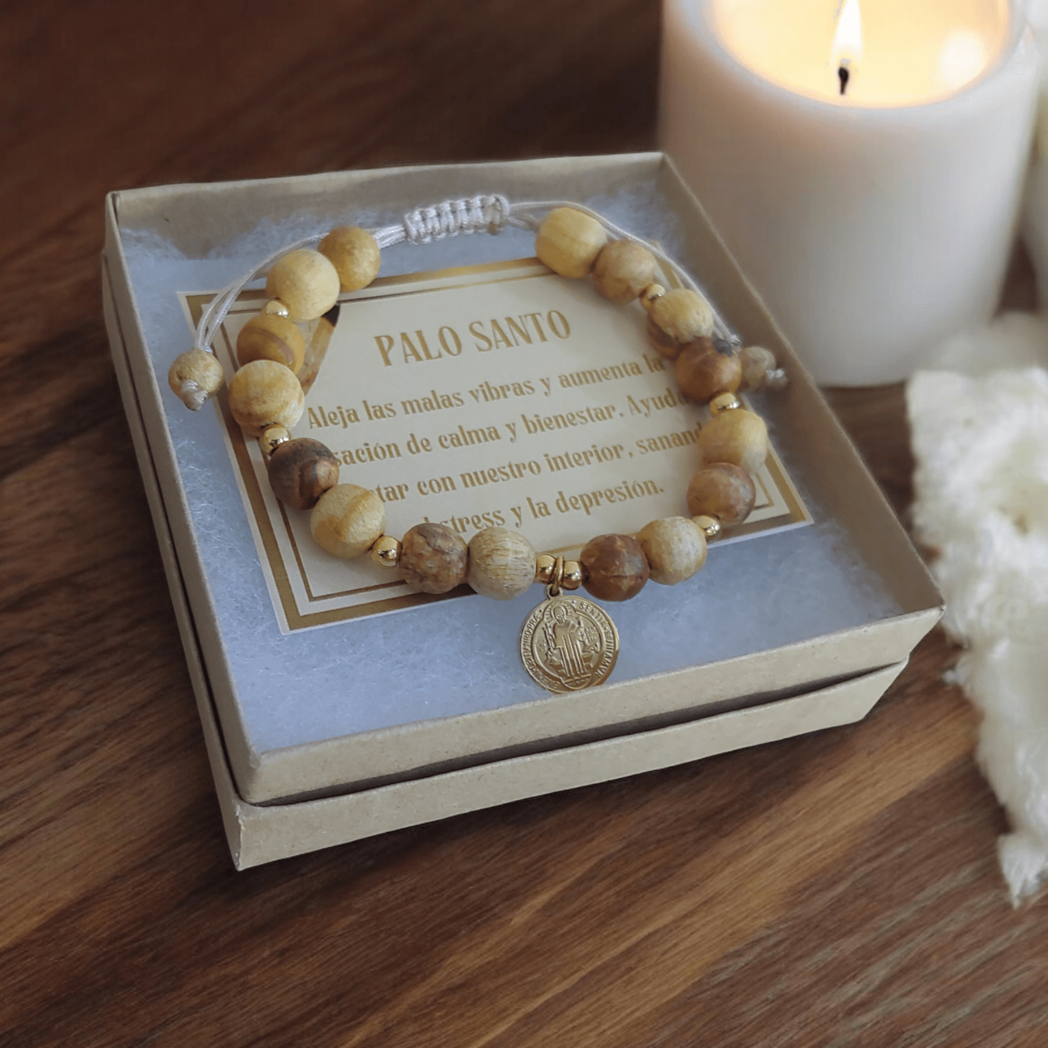 Pulsera de Palo Santo y San Benito Protector