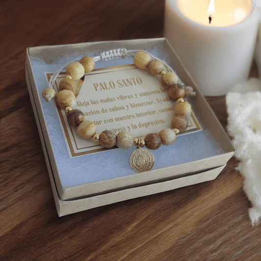 Pulsera de Palo Santo y San Benito Protector