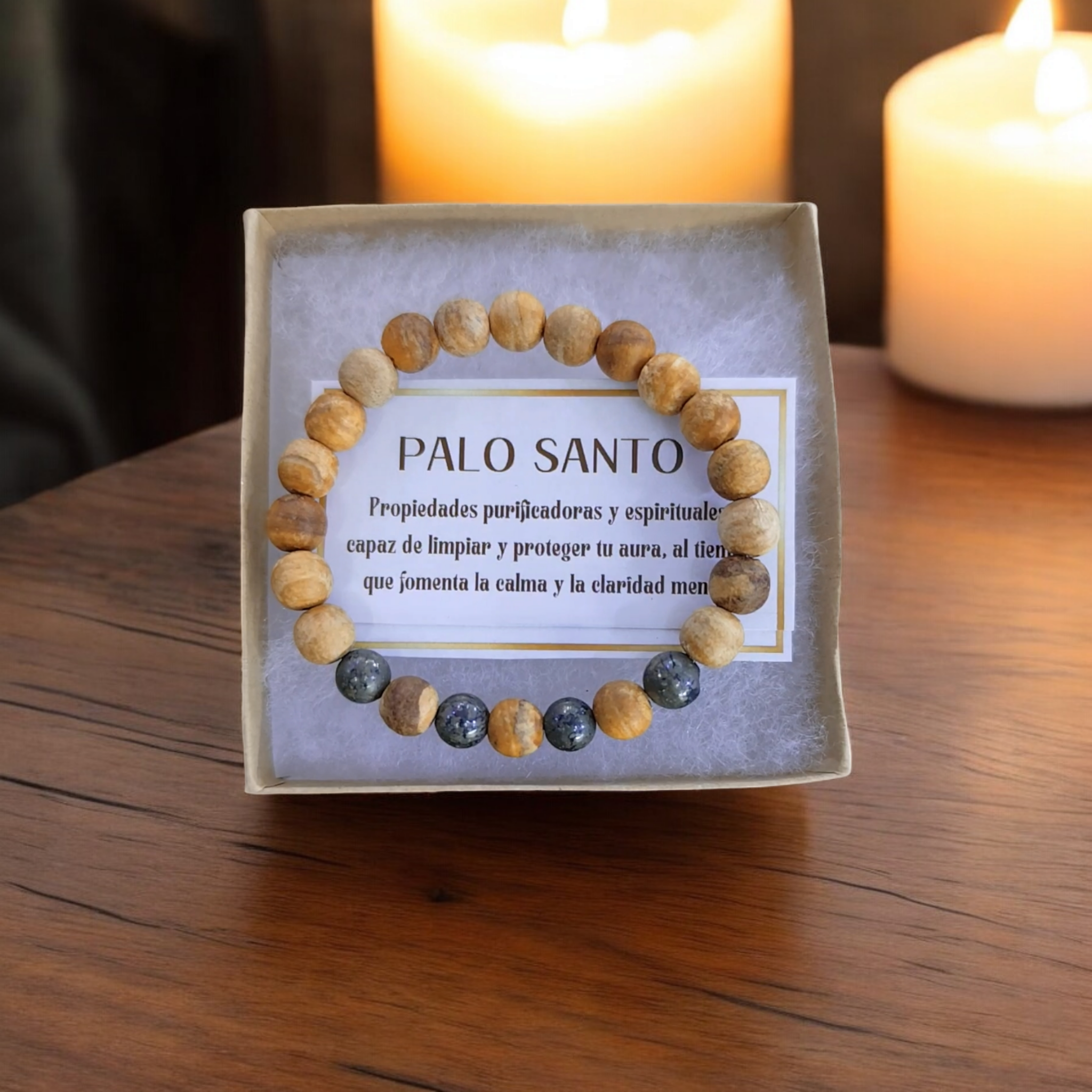 Pulseras Palo Santo Aromática y Pirita - 